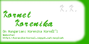 kornel korenika business card